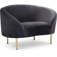thumbnail image 1 of Meridian Furniture Ritz Grey Velvet Accent Chair, 1 of 8