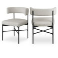 thumbnail image 1 of Meridian Furniture Rivage Beige Linen Textured Fabric Dining Chair (Set of 2), 1 of 8