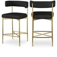 thumbnail image 1 of Meridian Furniture Rivage Black Durable Linen Textured Fabric Stool (Set of 2), 1 of 8