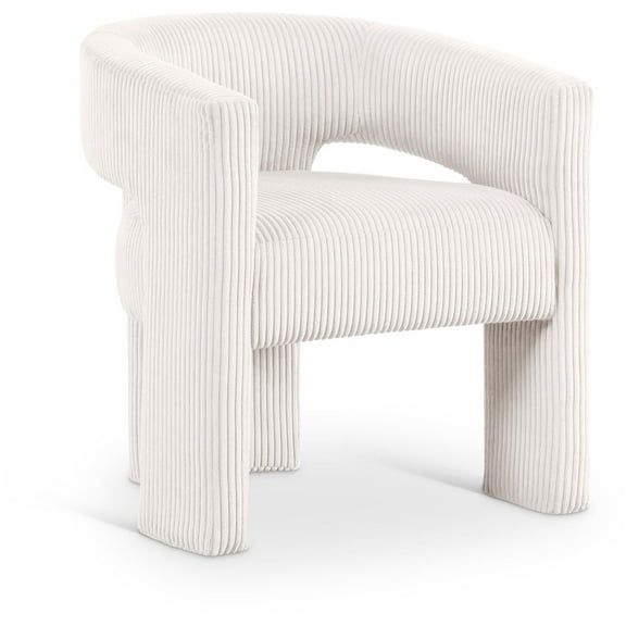 Meridian Furniture Riz Cream Corduroy Fabric Accent/Dining Chair