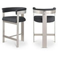 thumbnail image 1 of Meridian Furniture Romeo Black Boucle Fabric Counter Stool (Set of 2), 1 of 7
