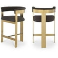 thumbnail image 1 of Meridian Furniture Romeo Brown Boucle Fabric Counter Stool (Set of 2), 1 of 7
