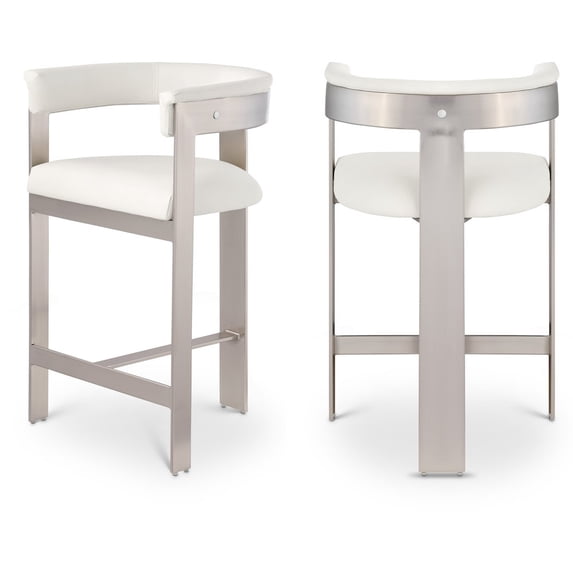 Meridian Furniture Romeo Cream Vegan Leather Counter Stool (Set of 2)