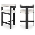 thumbnail image 1 of Meridian Furniture Romeo Cream Vegan Leather Counter Stool (Set of 2), 1 of 8