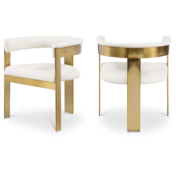 Meridian Furniture Romeo Cream Vegan Leather Dining Chair (Set of 2)