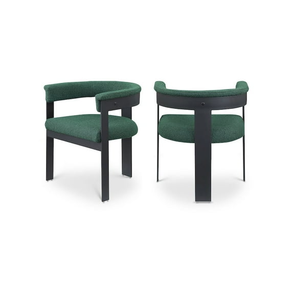 Meridian Furniture Romeo Green Boucle Fabric Dining Chair (Set of 2)