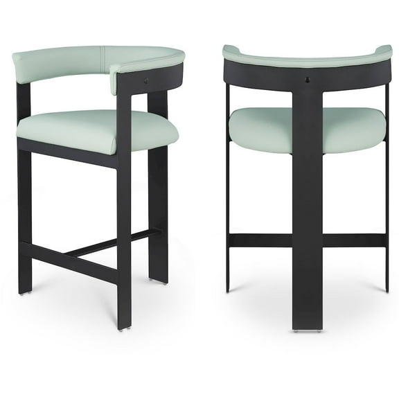 Meridian Furniture Romeo Mint Green Vegan Leather Counter Stool (Set of 2)