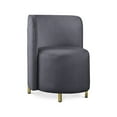 thumbnail image 1 of Meridian Furniture Rotunda Gray Velvet Rounded Back Accent Chair in Gold Finish, 1 of 7