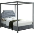 thumbnail image 1 of Meridian Furniture Rowan Tufted Velvet King Bed in Gray, 1 of 11