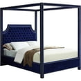 thumbnail image 1 of Meridian Furniture Rowan Tufted Velvet Queen Bed in Navy, 1 of 11