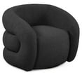 thumbnail image 1 of Meridian Furniture Roxbury Black Boucle Fabric Swivel Accent Chair, 1 of 8