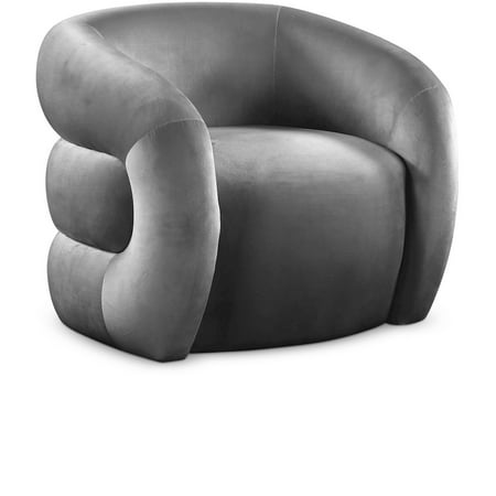 Meridian Furniture Roxbury Grey Velvet Accent Chair