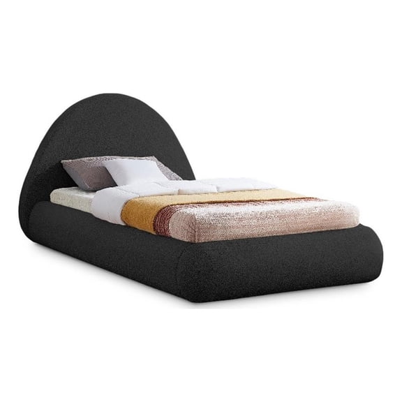 Meridian Furniture Rudy Black Teddy Fabric Twin Bed