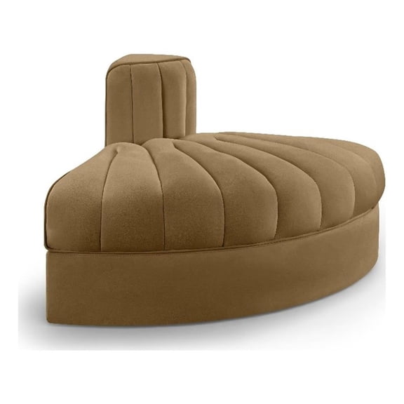 Meridian Furniture Rummi Saddle Velvet Performance Fabric Reverse Corner Chair