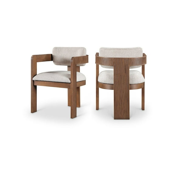 Meridian Furniture Sacha Beige Linen Textured Fabric Dining Chair (Set of 2)