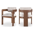 thumbnail image 1 of Meridian Furniture Sacha Beige Linen Textured Fabric Dining Chair (Set of 2), 1 of 11
