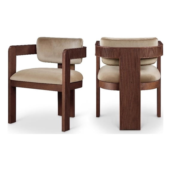 Meridian Furniture Sacha Beige Velvet Dining Chair (Set of 2)