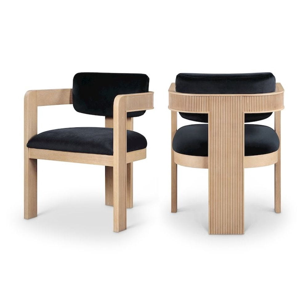 Meridian Furniture Sacha Black Velvet Dining Chair (Set of 2)