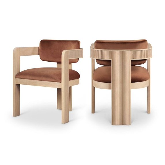 Meridian Furniture Sacha Cognac Velvet Dining Chair (Set of 2)
