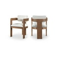 thumbnail image 1 of Meridian Furniture Sacha Cream Linen Textured Fabric Dining Chair (Set of 2), 1 of 9