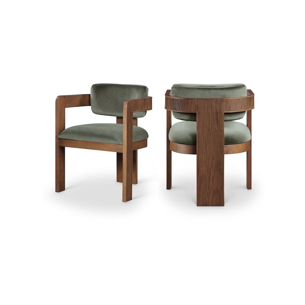 GMFK520○Meridian Furniture / メディリアンファニチャ Meridian Furniture Sacha Green Velvet Dining Chair, Set of 2