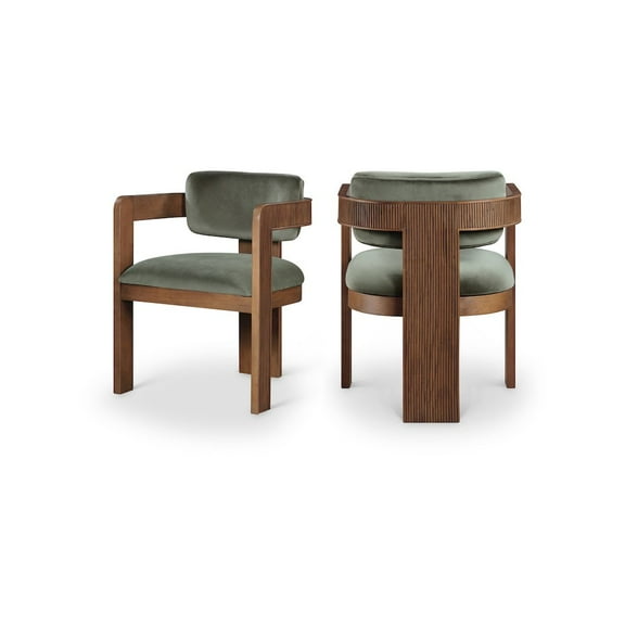 Meridian Furniture Sacha Green Velvet Dining Chair, Set of 2