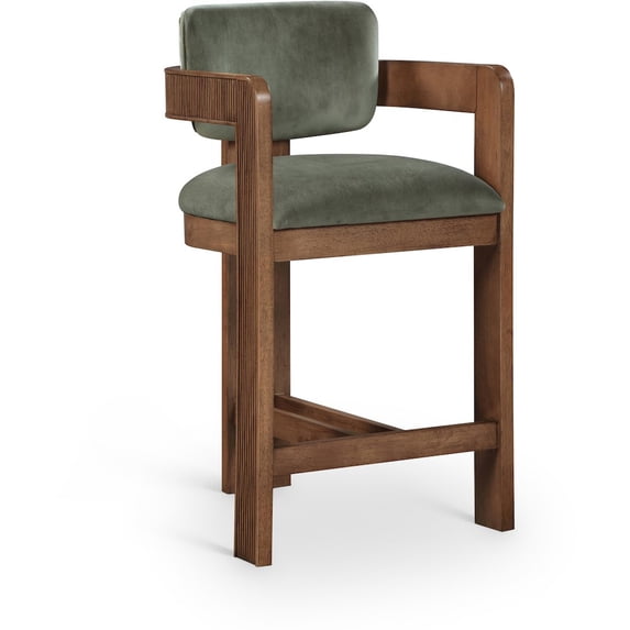 Meridian Furniture Sacha Green Velvet Stool