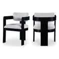 thumbnail image 1 of Meridian Furniture Sacha Grey Linen Textured Fabric Dining Chair (Set of 2), 1 of 11