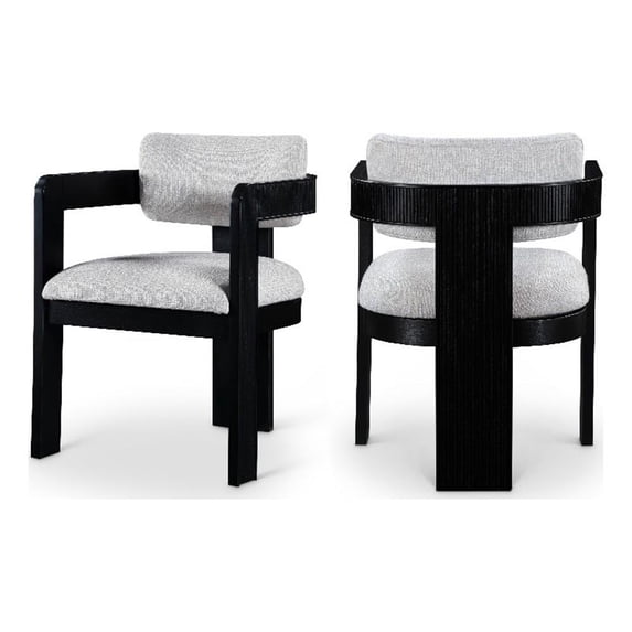 Meridian Furniture Sacha Grey Linen Textured Fabric Dining Chair (Set of 2)