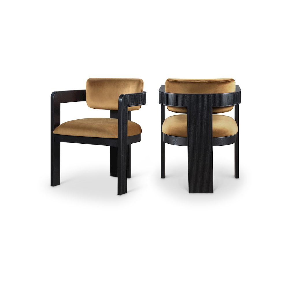 Meridian Furniture Sacha Saddle Velvet Dining Chair, Set of 2