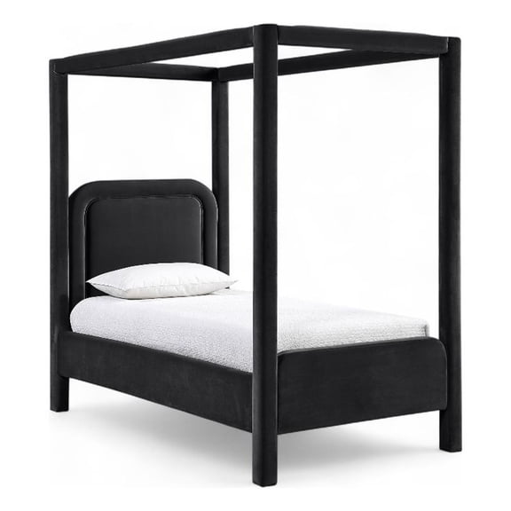 Meridian Furniture Salina Black Velvet Upholstered Twin Bed