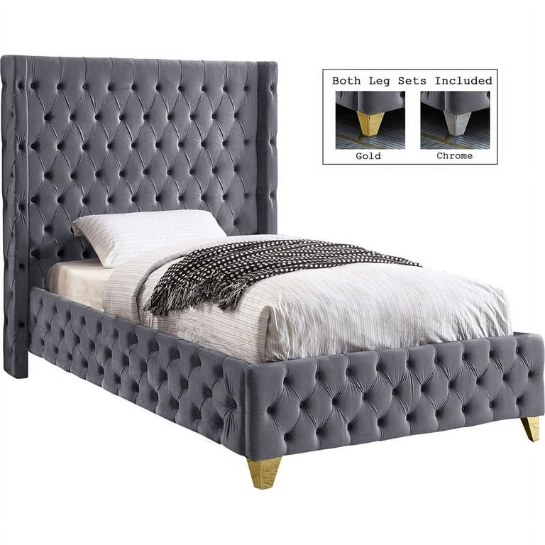 Meridian Furniture Savan Velvet Full Bed Meridian Furniture Savan Velvet Full Bed