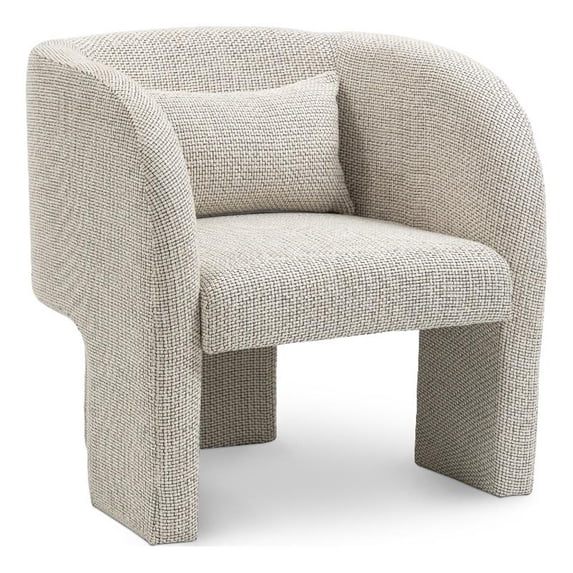 Meridian Furniture Sawyer Cream Weaved Fabric Accent Chair