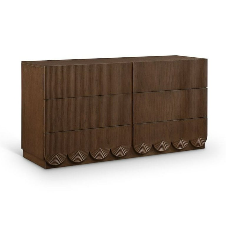 brown scalloped dresser Scallop Oak Veneer GREENGUARD Gold Certified marylebone-available Low-carb meal at Cracker 尺寸:4