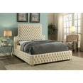 thumbnail image 1 of Meridian Furniture Sedona Rich Velvet Queen Bed in Cream, 1 of 6