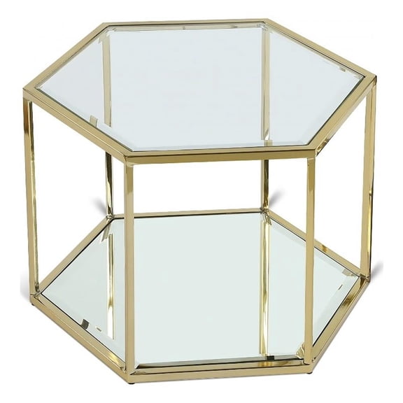 Meridian Furniture Sei Modular Stainless Steel and Glass Coffee Table