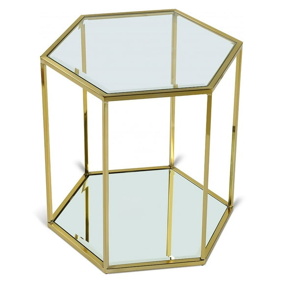 Meridian Furniture Sei Modular Stainless Steel and Glass End Table