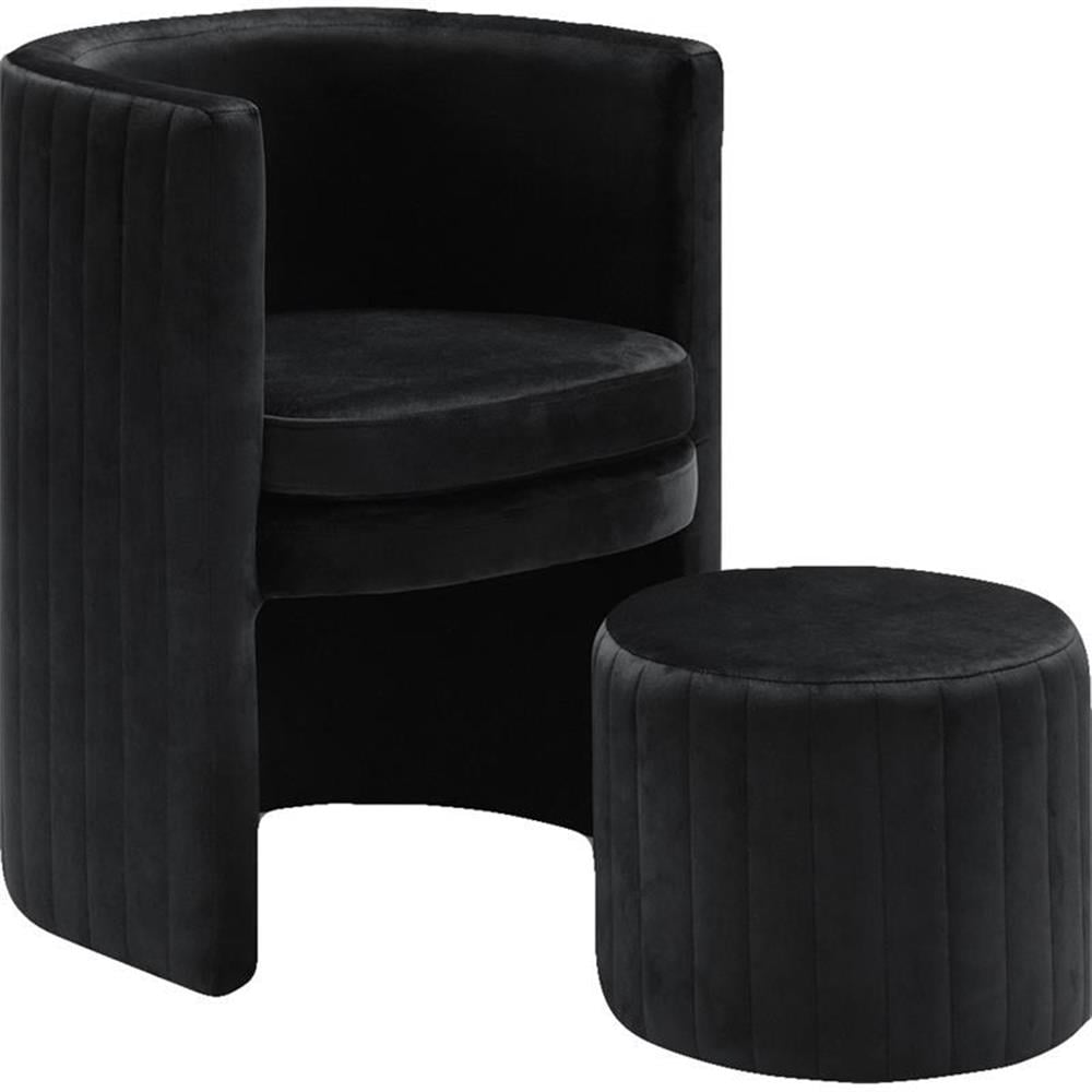 Meridian Furniture Selena Velvet Accent Chair and Ottoman Set Meridian Furniture Selena Velvet Accent Chair and Ottoman Set