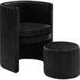 thumbnail image 1 of Meridian Furniture Selena Velvet Accent Chair and Ottoman Set in Black, 1 of 6