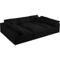 thumbnail image 1 of Meridian Furniture Serene Black Linen Fabric Deluxe Modular Sectional, 1 of 10