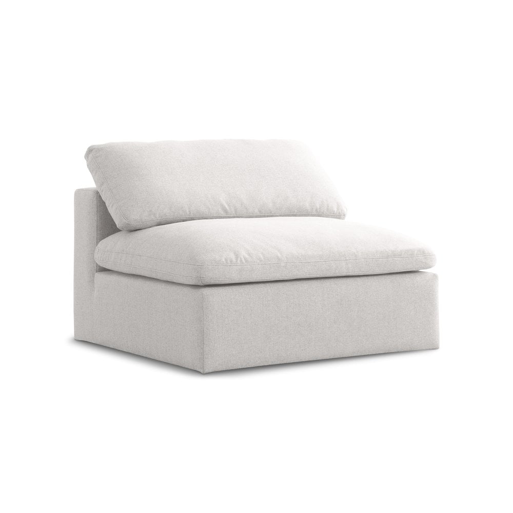 Serene Cream Linen Deluxe Cloud Armless Chair 40"