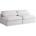 thumbnail image 1 of Meridian Furniture Serene Deluxe Cream Linen Fabric Modular Armless Sofa, 1 of 5