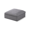 thumbnail image 1 of Meridian Furniture Serene Gray Durable Linen Fabric Deluxe Ottoman, 1 of 4