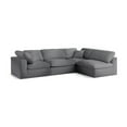 thumbnail image 1 of Meridian Furniture Serene Grey Linen Fabric Deluxe Modular Sectional, 1 of 14
