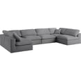 thumbnail image 1 of Meridian Furniture Serene Grey Linen Fabric Deluxe Modular Sectional, 1 of 18