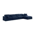 thumbnail image 1 of Meridian Furniture Serene Navy Durable Linen Fabric Modular Sectional, 1 of 11