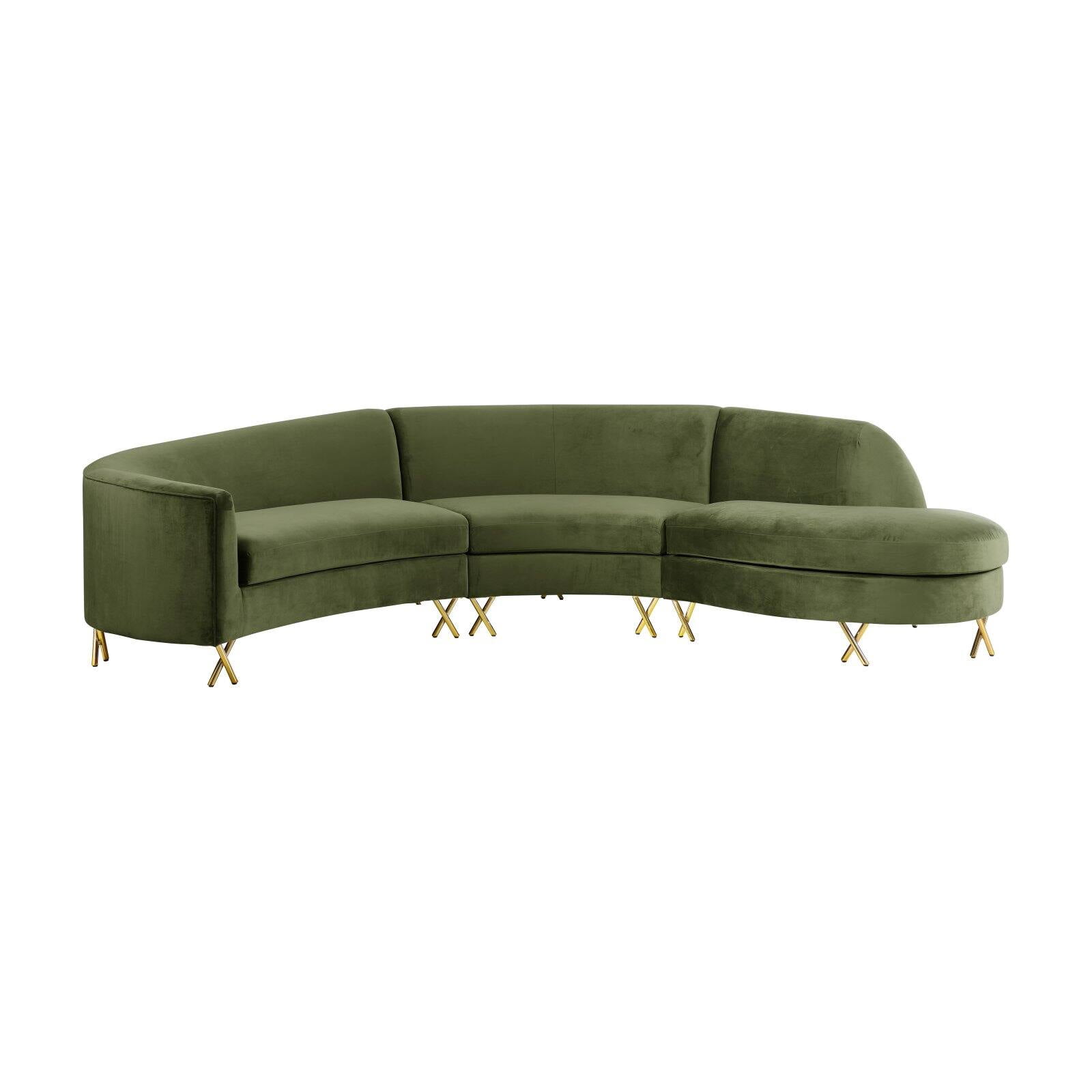 Meridian Furniture Inc Serpentine Upholstered Sectional Sofa