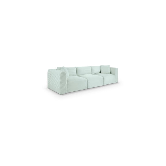Meridian Furniture Shaggy Mint Corduroy Performance Fabric Modular Sofa