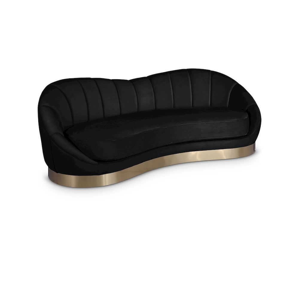Meridian Furniture Shelly Black Velvet Sofa