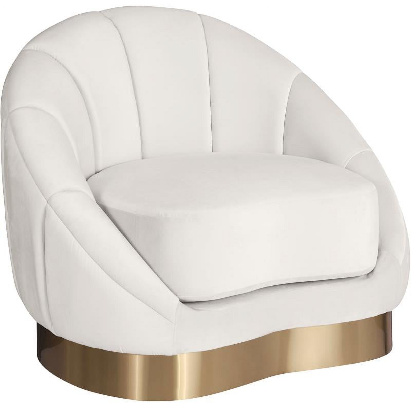 Meridian Furniture Shelly Cream Velvet Chair - image 1 of 5